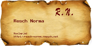 Resch Norma névjegykártya